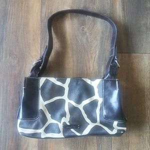 Nine & Co. Giraffe print purse brown and cream